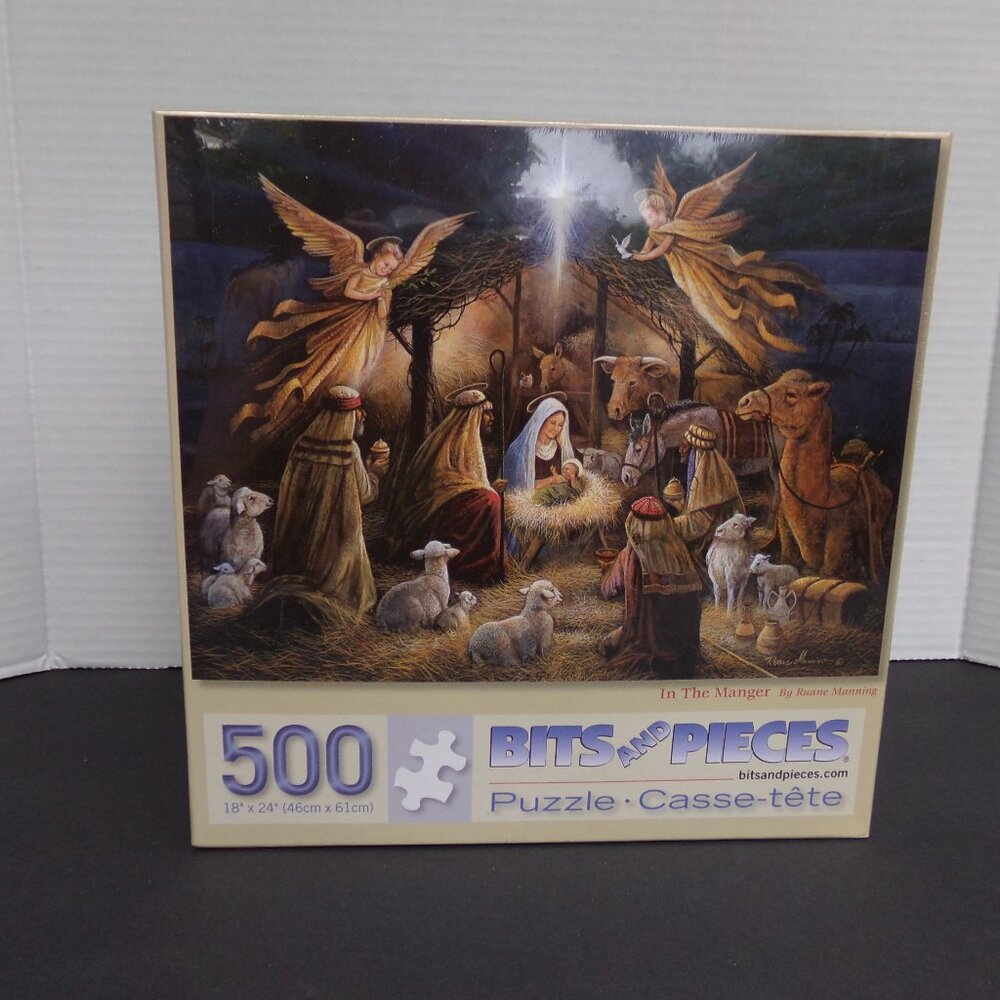 New Nativity Scene Jigsaw Puzzle 500 Bits and Pieces 18''x24'' Christmas